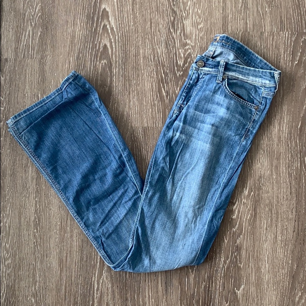 7 for all mankind light wash boot cut jeans